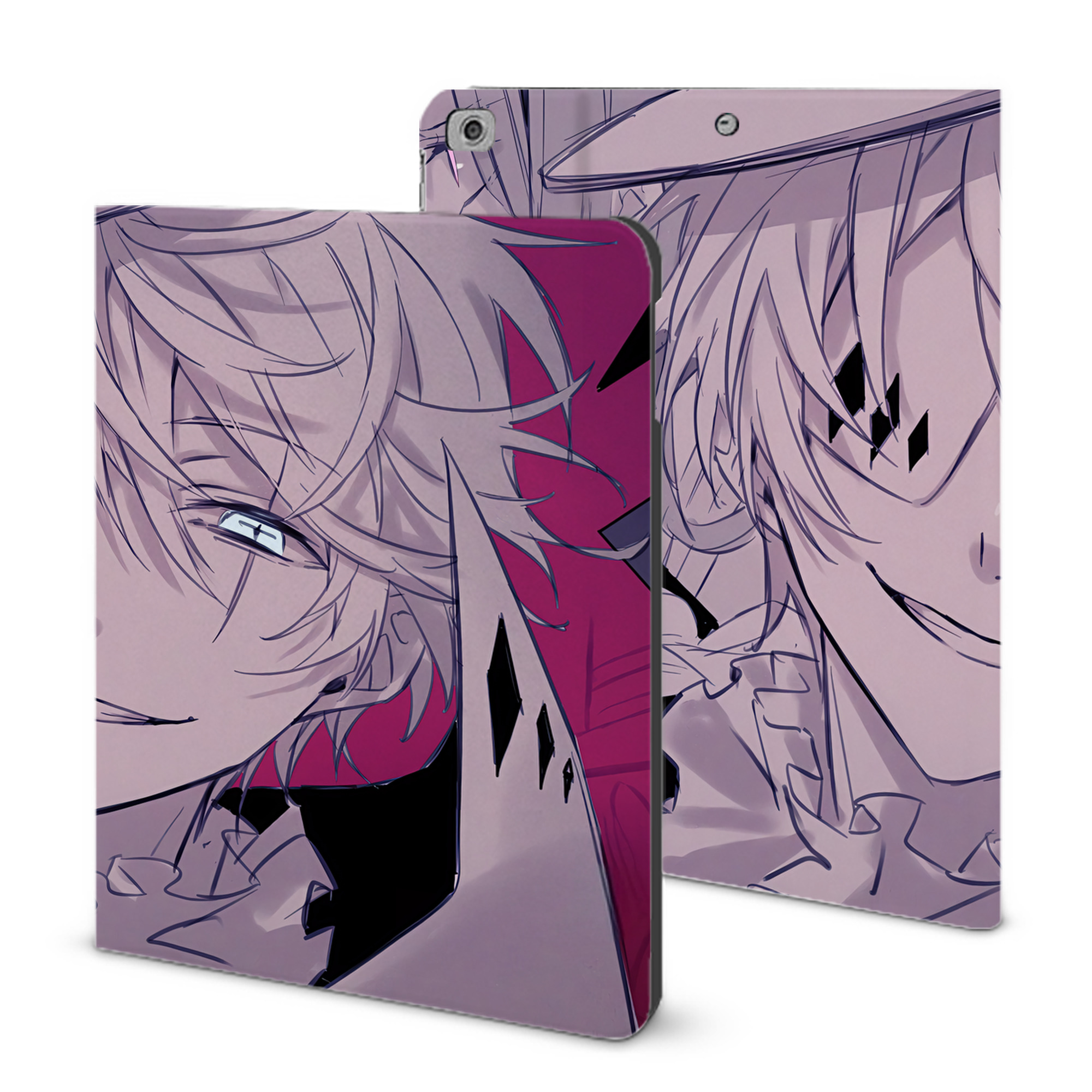 （画像用） 文豪ストレイドッグス Bungo Stray Dogs IPad ケース ブック型 PUレザー TPU 耐衝撃 軽量 薄型 ペン収納なし 全面保護 IPad 各モデル対応